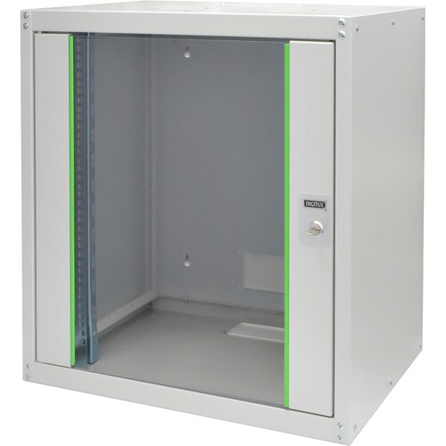 Digitus SoHo 12U Wandmontierbar Rackschrank - 482,60 mm Rack-Breite - Hellgrau - Stahl, Glas