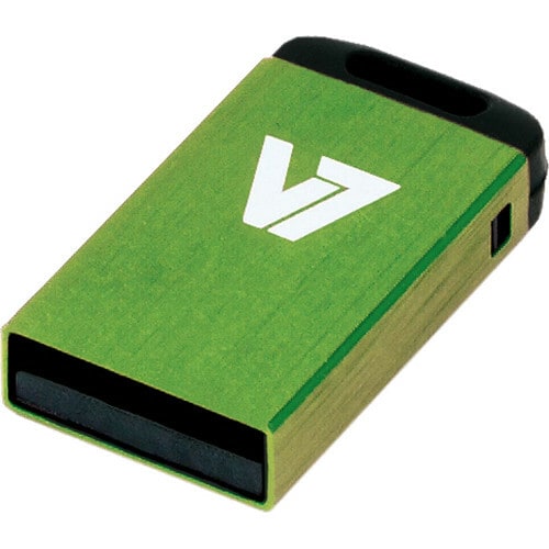 V7 Nano VU24GCR-GRE-2E 4 GB USB 2.0 Flash-Laufwerk - Grün - 15 MB/s Read Speed - 4 MB/s Write Speed - 1 / Pack