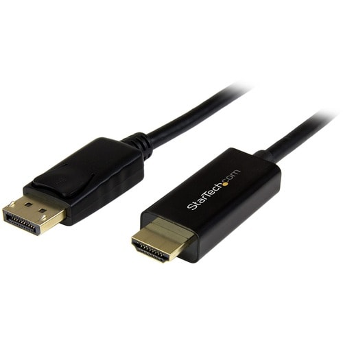 StarTech.com DP2HDMM1MB. Kabellänge: 1 m, Anschluss 1: DisplayPort, Anschluss 2: HDMI Typ A (Standard). Gewicht: 49,6 g, B