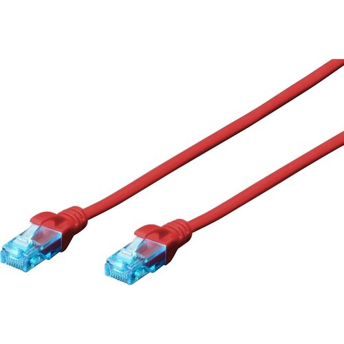 Digitus 1 m Kategorie 5e Netzwerkkabel für Netzwerkgerät - Patchkabel - 26/7 AWG - Rot