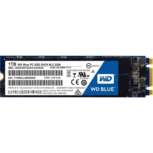 WD Blue M.2 1TB Internal SSD Solid State Drive - SATA 6Gb/s - 545 MB/s Maximum Read Transfer Rate - 3 Year Warranty