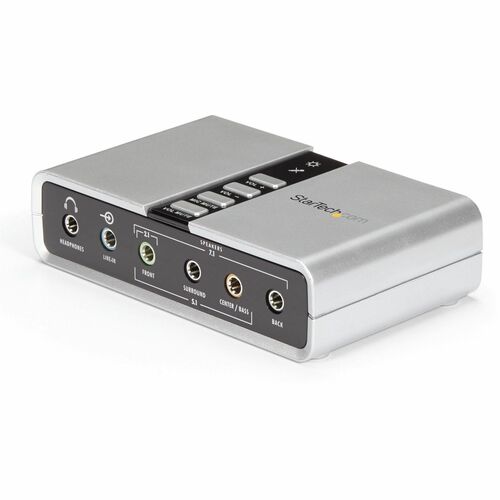 StarTech.com ICUSBAUDIO7D. Audio output channels: 7.1 Kanäle, Audioqualität: 16 Bit, Digital-Analog-Umwandlung: 16-bit/48k