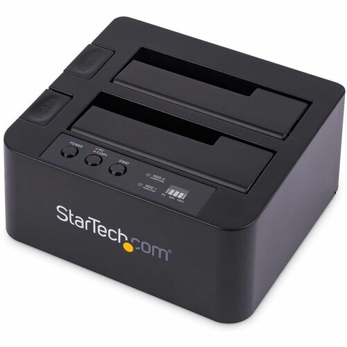 StarTech.com Standalone Hard Drive Duplicator Dock, External Dual Bay HDD/SSD Cloner/Copier, USB 3.0 / eSATA, SATA Disk Cl