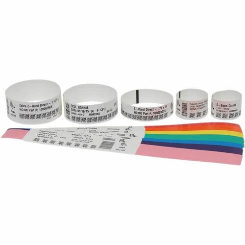 Zebra Z-Band Wristband - Green - Synthetic, Polypropylene, Vinyl - 175 / Roll
