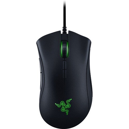 Razer DeathAdder Elite Mouse - Optical - Cable - Black, Green - USB - 16000 dpi - Scroll Wheel - 7 Button(s) - Right-handed