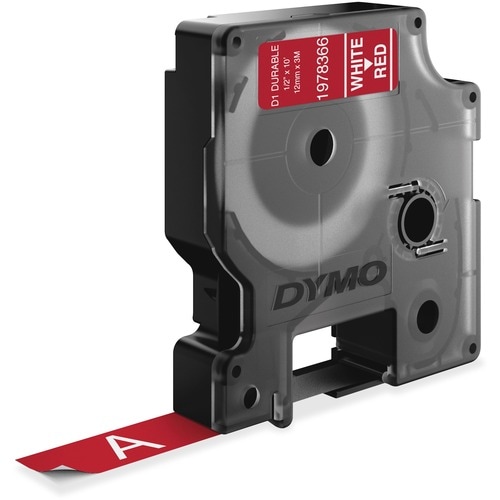 Étiquette d'identification Dymo - 12,70 mm Largeur - Blanc, Rouge