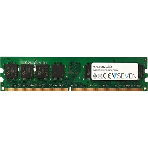 V7 V764002GBD RAM Module for Desktop PC - 2 GB (1 x 2GB) - DDR2-800/PC2-6400 DDR2 SDRAM - 800 MHz Dual-rank Memory - CL6 -