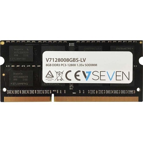 V7 V7128008GBS-LV RAM Module for Notebook - 8 GB - DDR3-1600/PC3-12800 DDR3 SDRAM - 1600 MHz Dual-rank Memory - CL11 - Non