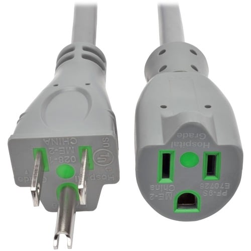 Eaton Tripp Lite Series Hospital-Grade Extension Cord, NEMA 5-15P to NEMA 5-15R - Green Dot, 13A, 125V, 16 AWG, 6 ft. (1.8