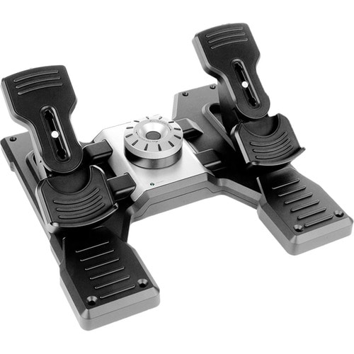 Saitek Flight Rudder Pedals Professional Simulation Rudder Pedals with Toe Brake - Cable - USB - PC - 5.91 ft Cable