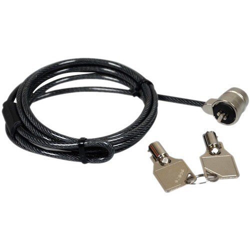 Port Cable Lock For Notebook, Monitor, Projector - 1.80 m Cable - Master Keyed Lock - Black - Zinc, Polyvinyl Chloride (PV