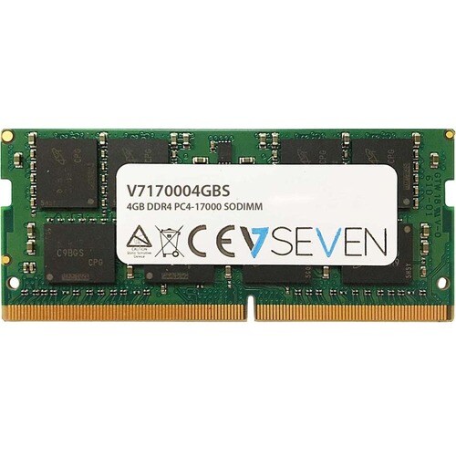 V7 V7170004GBS RAM Module for Notebook - 4 GB - DDR4-2133/PC4-17000 DDR4 SDRAM - 2133 MHz Single-rank Memory - CL15 - Non-