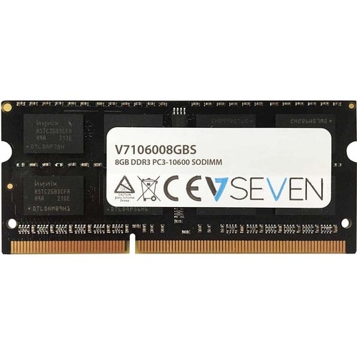 V7 V7106008GBS RAM Module for Notebook - 8 GB - DDR3-1333/PC3-10600 DDR3 SDRAM - 1333 MHz Dual-rank Memory - CL9 - Non-ECC