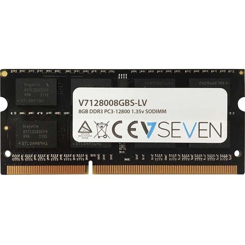 V7 RAM Module for Notebook - 8 GB - DDR3-1600/PC3-12800 DDR3 SDRAM - 1600 MHz - CL11 - Unbuffered - 204-pin - SoDIMM - 10 