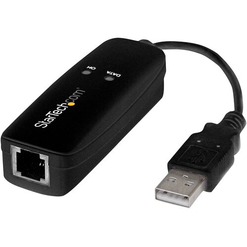 StarTech.com USB 2.0 Fax Modem - 56K External Hardware USB Dial Up V.92 Modem/ Dongle/Adapter - Computer Data Modem USB to