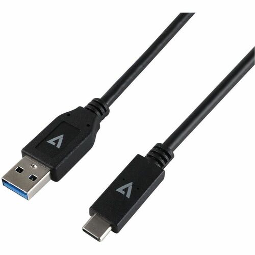 V7 V7U3.1AC-1M-BLK-1E 1.01 m USB-C/USB-A Data Transfer Cable - Cable for USB Device, Wall Charger, MAC, Mobile Device - Fi
