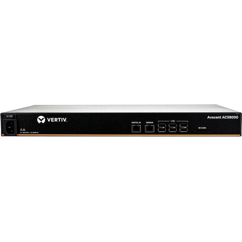 Vertiv Avocent 8-Port ACS8000 Console System with single AC Power Supply - 8 x RJ45 Serial Ports|Single AC Power Supply, D