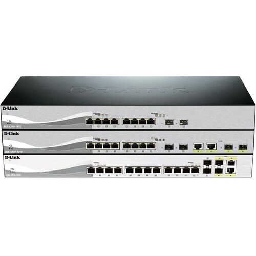 Switch Layer 3 D-Link DXS-1210 DXS-1210-16TC 12 Porte Gestibile - 10 Gigabit Ethernet - 10GBase-T, 10GBase-LR, 10GBase-SR,