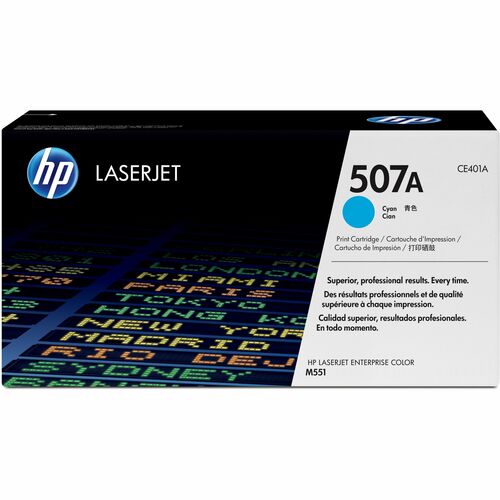 HP 507A (CE401A) Original Laser Toner Cartridge - Single Pack - Cyan - 1 Each - 6000 Pages
