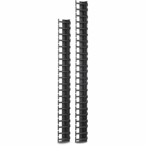 APC by Schneider Electric Cable Organizer - Black - 2 Pack Pack - Cable Manager - 45U Rack Height