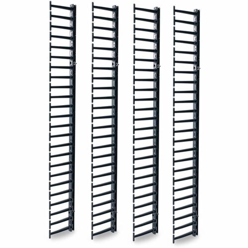 APC by Schneider Electric Cable Organizer - Black - 4 Pack Pack - Cable Manager - 48U Rack Height