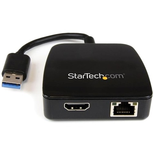 StarTech.com USB 3.0 Docking Station für Notebook - Schwarz - 1 x USB-Anschlüsse - 1 x USB 3.0 - USB Type-A - Netzwerk (RJ