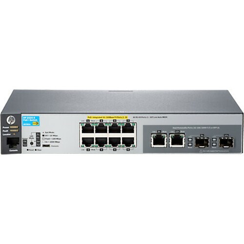 HPE 2530 2530-8-PoE+ 8 Ports Manageable Ethernet Switch - 10/100Base-TX, 10/100/1000Base-T - 2 Layer Supported - 2 SFP Slo
