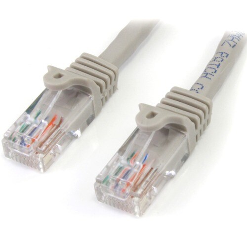 StarTech.com 3 m Gray Cat5e Snagless RJ45 UTP Patch Cable - 3m Patch Cord - 3 m Category 5e Network Cable for Network Devi