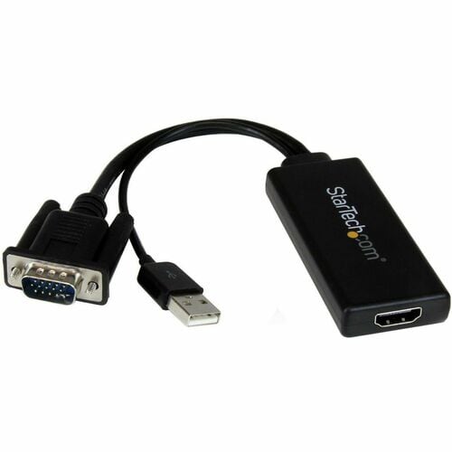 StarTech.com VGA to HDMI Adapter with USB Audio & Power - Portable VGA to HDMI Converter - 1080p - 1 x 15-pin HD-15 - Male