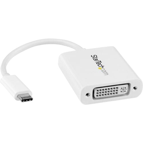 StarTech.com USB C to DVI Adapter - White - Thunderbolt 3 Compatible - 1920x1200 - USB-C to DVI Adapter for USB-C devices 