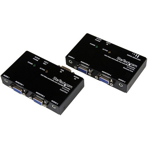 StarTech.com VGA Video Extender over Cat 5 with Audio - 1 Input Device - 4 Output Device - 45.72 m Range - 2 x Network (RJ