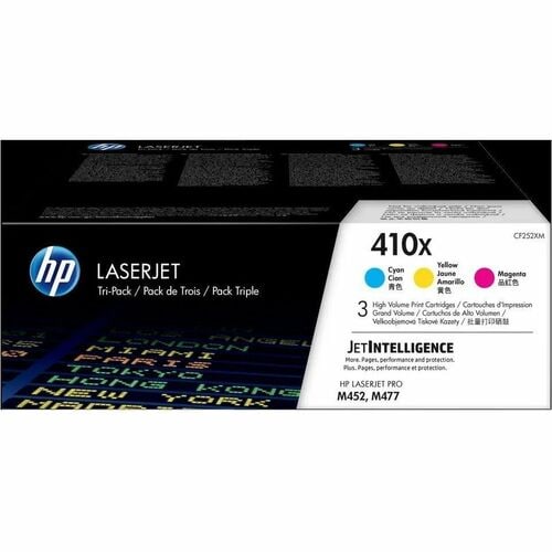 HP 410X Original High Yield Laser Toner Cartridge - Cyan, Magenta, Yellow - 3 / Pack - 5000 Pages Cyan, 5000 Pages Magenta