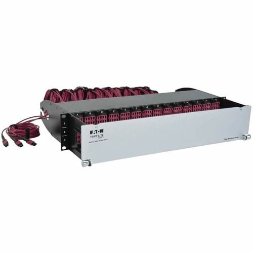 Tripp Lite series N48K-42M8L168-B 50/125 Breakout Fiber Patch Panel - 168 x Duplex - 2U High - Black - 19" Wide - Rack-mou