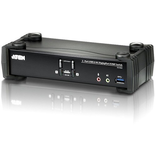 ATEN 2-Port USB 3.0 4K DisplayPort KVMP Switch-TAA Compliant - 2 Computer(s) - 1 Local User(s) - 4096 x 2160 - 6 x USB - 3