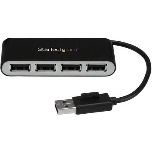 StarTech.com 4 Port Portable USB 2.0 Hub w/ Built-in Cable - 4 Port USB Hub - Add four USB 2.0 ports to your computer usin
