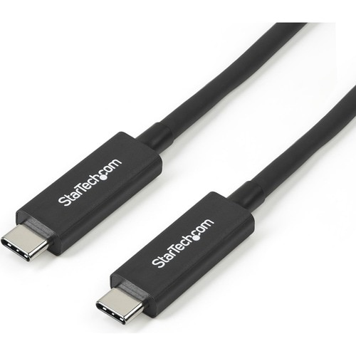 StarTech.com Active 40Gbps Thunderbolt 3 Cable - 3.3ft/1m - Black - 5k 60Hz/4k 60Hz - Certified TB3 Charger Cord w/ 100W P