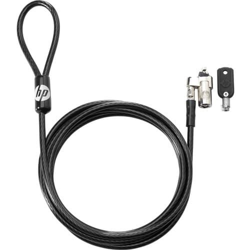 HP Cable Lock For Notebook, Docking Station, Projector, Printer - 1.83 m Cable - Keyed Lock - Vinyl, Galvanized Steel - Fo