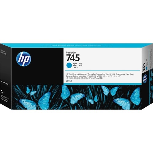 HP 745 (F9K03A) Original High Yield Inkjet Ink Cartridge - Cyan - 1 Each - Inkjet - High Yield - 1 Each