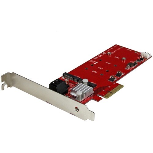 StarTech.com 2x M.2 NGFF SSD RAID Controller Card plus 2x SATA III Ports - PCIe - Two Slot PCI Express M.2 RAID Card plus 