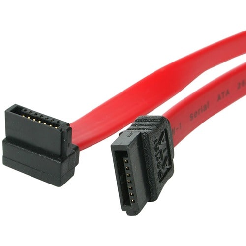 StarTech.com 18in SATA to Right Angle SATA Serial ATA Cable - 45.72 cm SATA Data Transfer Cable for Motherboard, Hard Driv