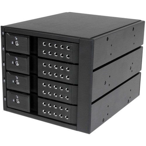 StarTech.com Drive Enclosure for 5.25" SATA/600, Serial Attached SCSI (SAS) - 6Gb/s SAS Host Interface Internal - Black - 