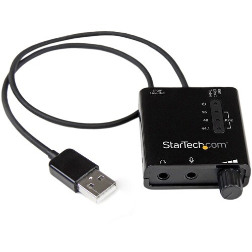 StarTech.com USB Stereo Audio Adapter External Sound Card with SPDIF Digital Audio - 24 bit DAC Data Width - 5.1 Sound Cha