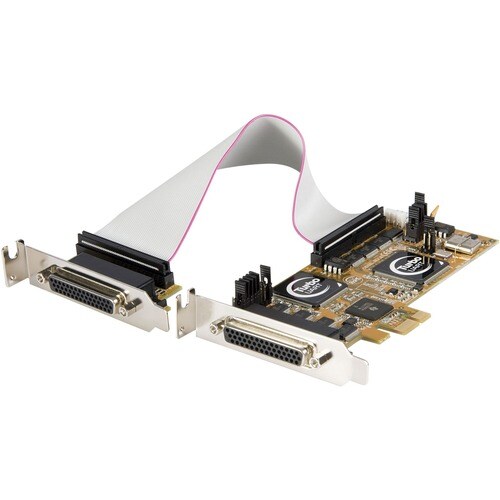 StarTech.com 8 Port PCI Express Low Profile Serial Adapter Card - PCI Express - 8 x DB-9 RS-232 - Serial, Via Cable - Plug