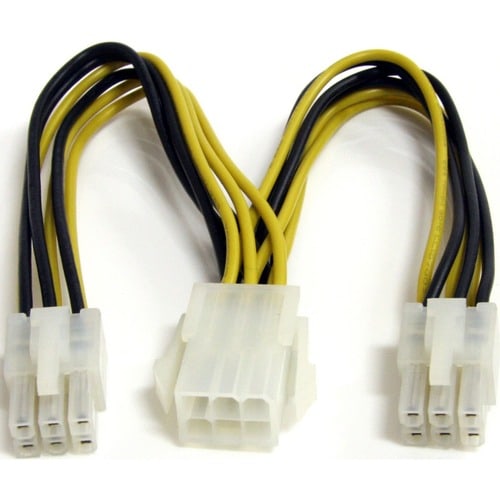 StarTech.com 6in PCI Express Power Splitter Cable - For PCI Express Card - Yellow - 15.24 cm Cord Length - PCI-E / PCI-E - 1