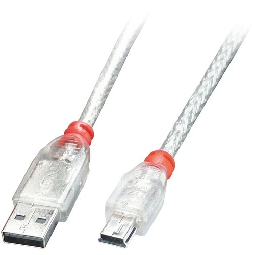 LINDY 3 m USB Data Transfer Cable - First End: 1 x USB 2.0 Type A - Male - Second End: 1 x Mini USB 2.0 Type B - Male - 48