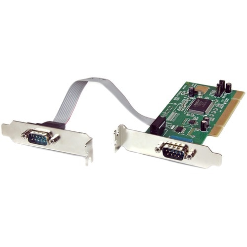 StarTech.com 2 Port PCI Low Profile RS232 Serial Adapter Card with 16550 UART - Low-profile Plug-in Card - PCI - PC - 2 x 