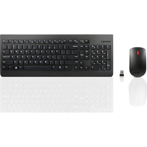 Lenovo Essential Wireless Combo Keyboard & Mouse - USB Wireless RF 2.40 GHz Keyboard - English (US) - Black - USB Wireless