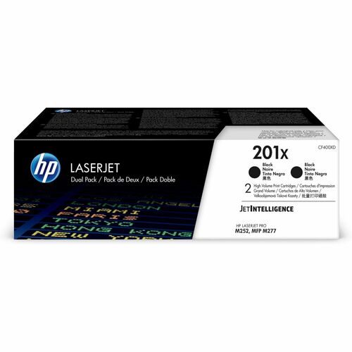 HP 201X (CF400XD) Original Alto Yield Laser Cartucho de toner - Preto - 2 / Cartão - Laser - Alto Yield - 2 / Pack