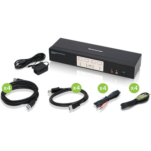 IOGEAR 4-Port DisplayPort 1.2 KVMP Switch - 4 Computer(s) - 1 Local User(s) - 4096 x 2160 - 8 x USB - 5 x DisplayPort - De