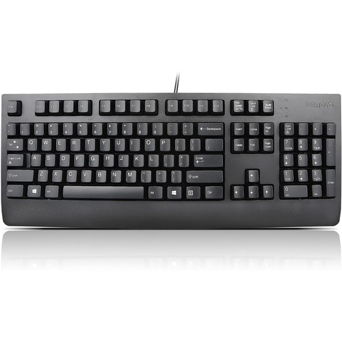 Lenovo USB Keyboard Black US English 103P - Cable Connectivity - USB Interface - English (US) - QWERTY Layout - Desktop Co